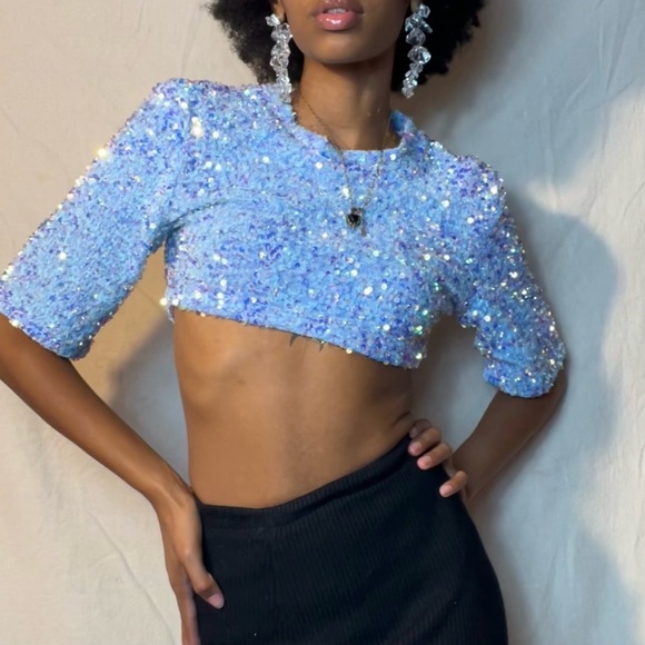 Eugene Taylor sequined crop top - Picture 1 of 3